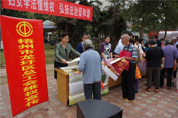 龍圩區(qū)總開展迎“三八”婦女維權月普法活動